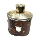 Antique silver & tortoiseshell tea caddy for restoration as shown london silver hallmarks measures