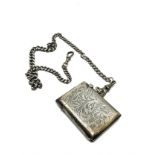 Antique silver vesta & silver watch chain