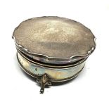 Antique silver jewellery box measures approx 8cm dia