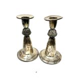 Pair of irish silver candlesticks height 14cm filled base