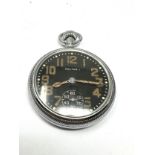 Military ww2 Waltham open face pocket watch the watch is ticking