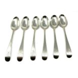 6 Hester Bateman silver tea spoons