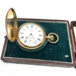 Waltham rolled gold full hunter pocket watch the watch is ticking with watch case