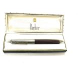 Parker 51 fountain pen with box, burgundy pen, silver cap