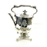Silver plated spirit kettle on stand