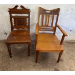 4 Oak bedroom/ dining chairs