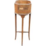 Mahogany plant stand overall height 35.5 inches, diameter 12 inches