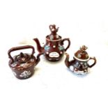 3 Bargeware tea pots