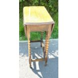 Drop leaf barley twist occasional table, approximate measurements: Height 29 inches, 22 inches