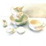 Vintage jug and bowl set includes soap dish, shaving dish - Staffordshire stoke on trent england