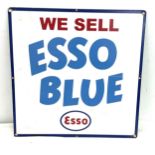 Vintage metal Esso blue advertising sign, approximate measurements: 18 inches square