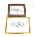 Framed Signed Limited Edition Print By Tim Bulmer: The Mating game 63/100 and a signed sketch by one