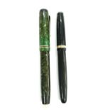 Parker Duofold 14ct nib fountain pen, green marble Duofold Parker 14ct nib fountain pen