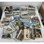 Large selection of assorted vintage postcards to include photo cards etc