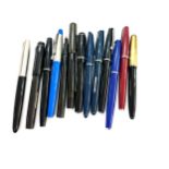 Selection of 13 vintage and later fountain pens includes Queensway, The De Le Ru 14ct nib