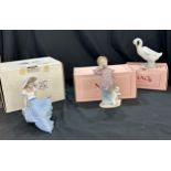 NAO by Lladro Figurine 01139 Bedtime Small boy with teddy in original box, 00242 Patito Pico in