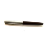 Vintage parker 51 fountain pen, burgany with silver cap