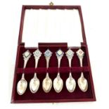 Limited edition three colour Wedgwood hallmarked sterling silver cased tea spoons 1977 silver