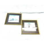 Pair of framed George Griff Griffiths pictures, frame measures approximately 37 inches tall by 13