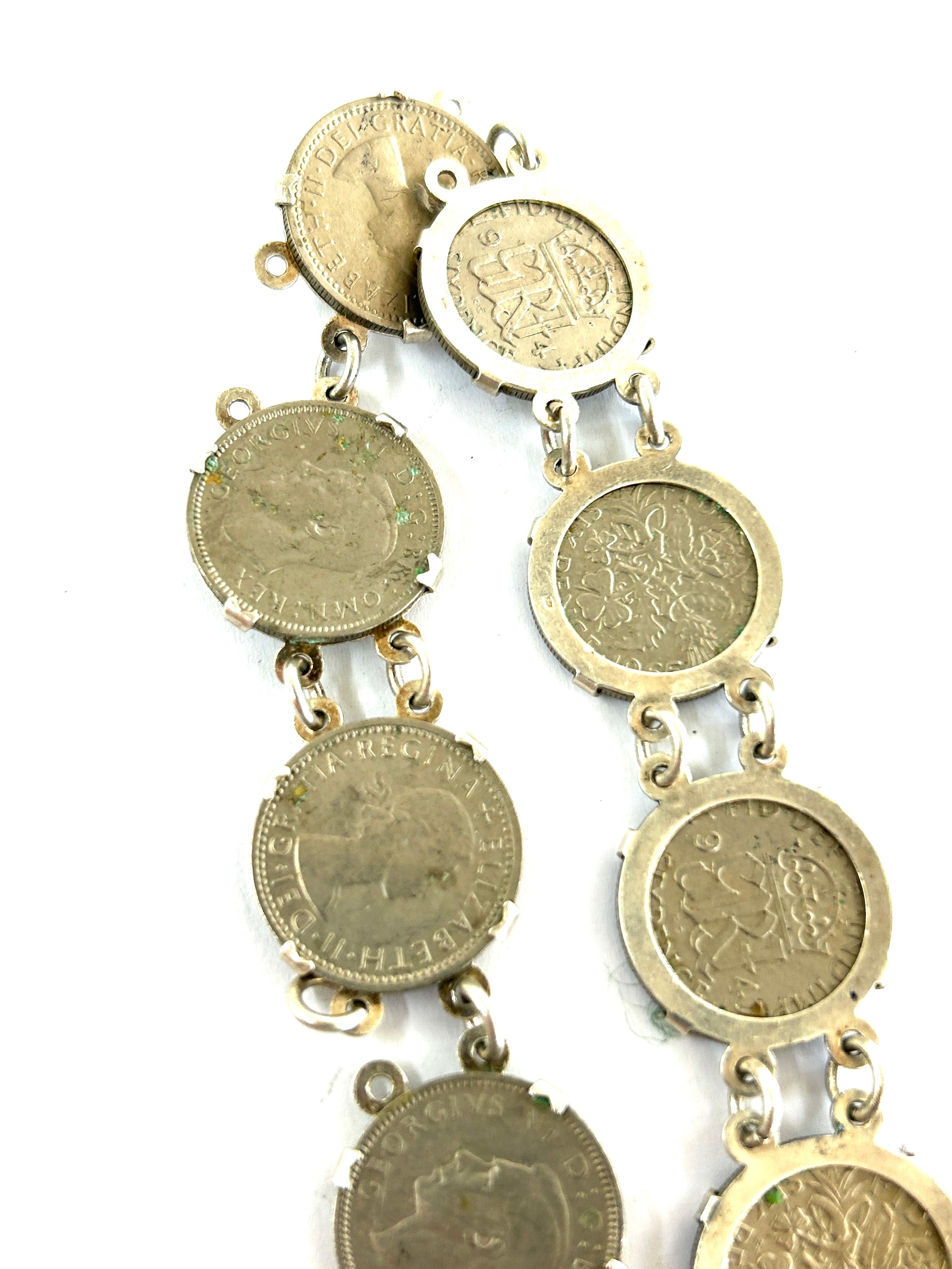 Victorian silver coin bracelet and other - Image 4 of 5