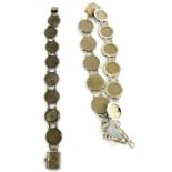 Victorian silver coin bracelet and other