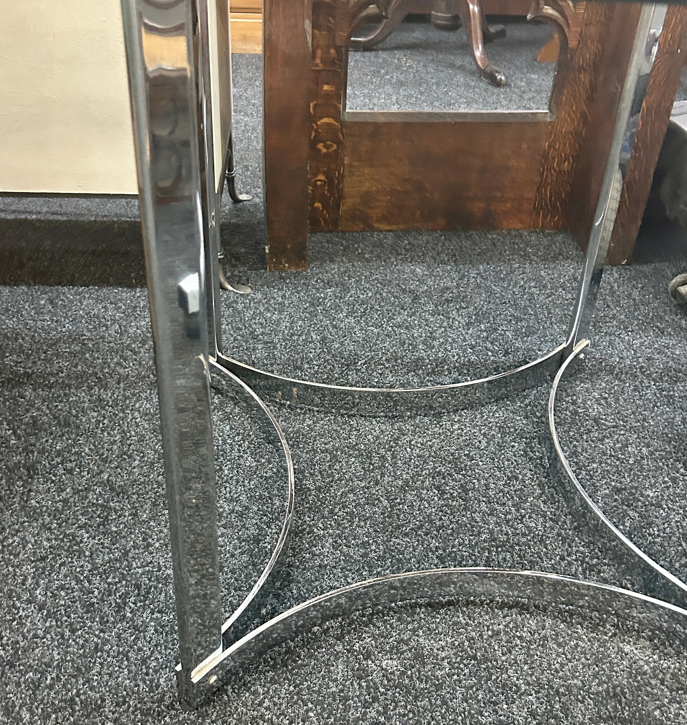 Mid century chrome and glass dining table, made by Richard Young for Merrow Associates, Table height - Bild 2 aus 2