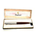 Parker 51 fountain pen with box, burgundy pen, silver cap