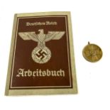 WW2 Nazi German passport along with a related medal