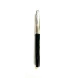 Vintage parker 51 fountain pen, black with silver cap