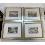 Four framed Lowry mini prints one signed- frames measures approx 14 inches wide by 11 inches long