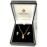 Ladies 2 tone gold and diamond necklace and earring set