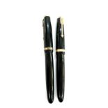 2 Vintage parker Duo fold fountain pens both have 14ct gold nibs