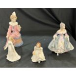 Selection of 4 figures includes Royal Doulton Southern Belle, Remembering you, Lynsey, Medifler etc