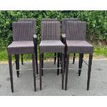 6 tall brown wicker bar chairs by Classic furniture