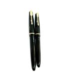 2 Vintage parker 585 fountain pens, both with 14ct gold nibs