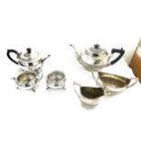2, 3 Piece silver plated tea sets