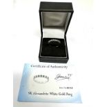 Certificated 9ct white gold Alexandrite ring C.O.A