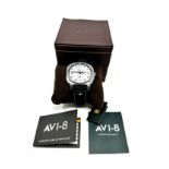 As New boxed Gents AV1-8 Hawker Hunter wristwatch the watch is ticking