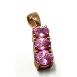 Certificated 9ct gold Pink Sapphire pendant C.O.A