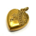 Victorian 15ct gold puffy heart pendant