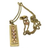 Clogau welsh gold & Diamond queen Elizabeth anniversary pendant / ingot necklace Gold ingot with