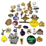 Large collection of enamel badges inc girl guides etc