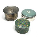 3 silver pill boxes