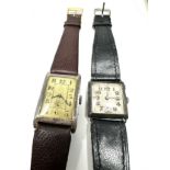 2 vintage art deco gents silver cased wristwatches untested