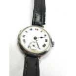 silver ladies trench style wristwatch the watch is ticking