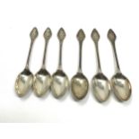 6 silver tea spoons Birmingham silver hallmarks