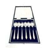 Boxed set of 6 silver tea spoons