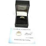 Certificated 9ct gold Peridot & Blue Topaz ring C.O.A