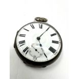 antique silver open face pocket watch the watch is ticking