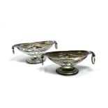 pair of antique silver salts birmingham silver hallmarks